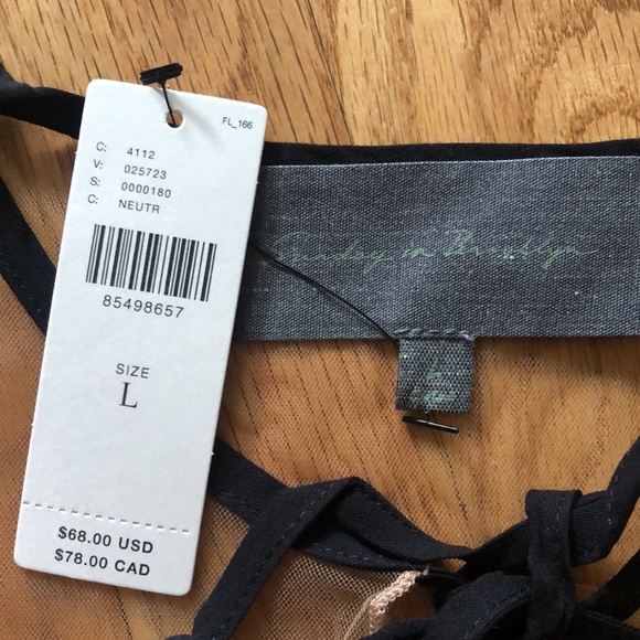 Anthro Sunday in Brooklyn Long-Sleeve Tie-Neck Mesh Top Anthropologie Boho Sheer - Picture 9 of 11